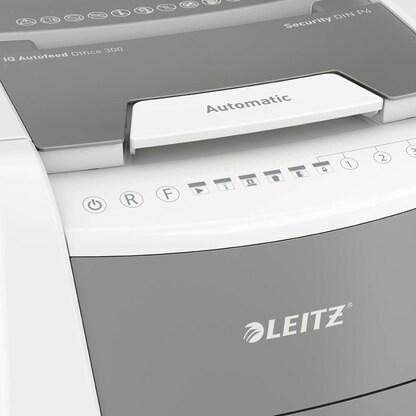 Artikelbild 6 für AKTION: LEITZ IQ Autofeed Small Office 300 Aktenvernichter mit Partikelschnitt P-4, 4 x 26 mm, bis 300 Blatt, weiß mit 75 Euro CashBack, Artikelnummer 267324