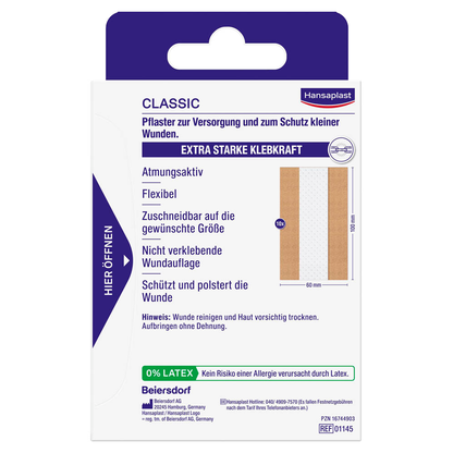 Artikelbild 2 für Hansaplast Pflaster CLASSIC 4809183005 beige 6,0 x 10,0 cm, 10 St., Artikelnummer 479731