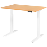 Artikelbild 1 für HAMMERBACHER XMKA12 elektrisch höhenverstellbarer Schreibtisch buche rechteckig, C-Fuß-Gestell weiß 120,0 x 80,0 cm, Artikelnummer 543344
