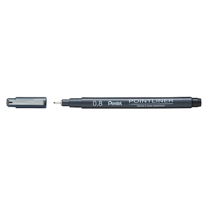 Artikelbild für Pentel Pointliner Fineliner schwarz 0,8 mm, 1 St., Artikelnummer 594467