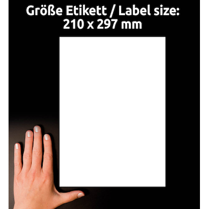 Artikelbild 6 für 100 AVERY Zweckform Etiketten 3478 weiß 210,0 x 297,0 mm, Artikelnummer 647651