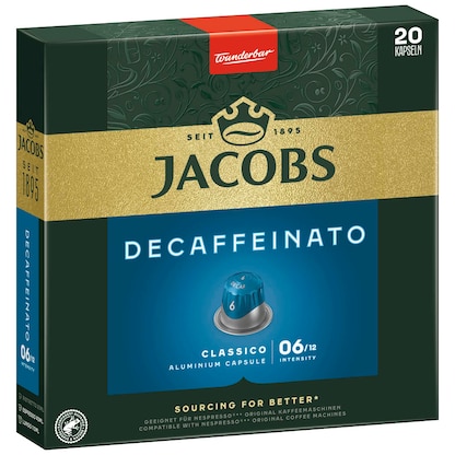 Artikelbild 2 für JACOBS DECAFFEINATO Kaffeekapseln, Arabica- und Robustabohnen klassisch, 20 Portionen, Artikelnummer 393237