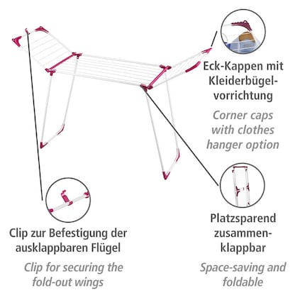 Artikelbild 4 für WENKO Wäscheständer Summer Dry weiß, rosa, Artikelnummer 531835