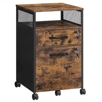Artikelbild 8 für VASAGLE Rollcontainer braun, schwarz 2 Auszüge 42,0 x 44,0 x 69,0 cm, Artikelnummer 289859