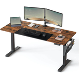 Artikelbild 1 für SONGMICS elektrisch höhenverstellbarer Schreibtisch braun rechteckig, C-Fuß-Gestell schwarz 160,0 x 60,0 cm, Artikelnummer 290987