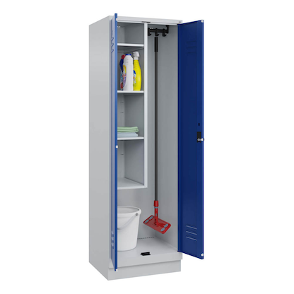 Artikelbild für CP Putzmittelschrank Classic PLUS 080120-00 S10003 enzianblau, lichtgrau 60,0 x 50,0 x 195,0 cm, aufgebaut, Artikelnummer 317838