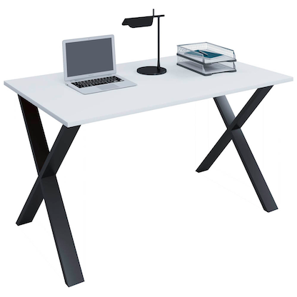 Artikelbild für VCM my office Lona Schreibtisch weiß rechteckig, X-Fuß-Gestell schwarz 140,0 x 80,0 cm, Artikelnummer 906786