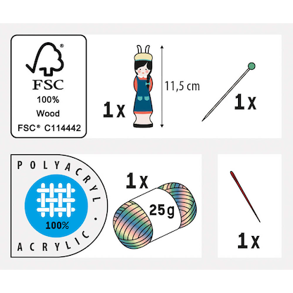 Artikelbild 5 für folia Bastelset Strickliesel mehrfarbig, Artikelnummer 198261