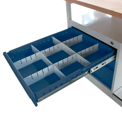 Artikelbild 5 für ADB Werkbank Eko lichtgrau, anthrazitgrau 3 Schubladen 120,5 x 60,0 x 82,5 cm, Artikelnummer 204749