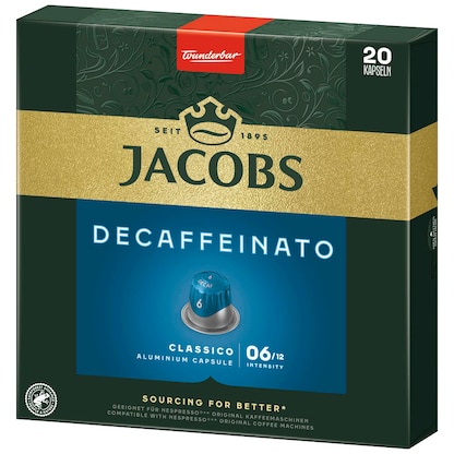 Artikelbild 4 für JACOBS DECAFFEINATO Kaffeekapseln, Arabica- und Robustabohnen klassisch, 20 Portionen, Artikelnummer 393237