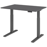 Artikelbild 1 für HAMMERBACHER XMKA12 elektrisch höhenverstellbarer Schreibtisch grafit rechteckig, C-Fuß-Gestell grau 120,0 x 80,0 cm, Artikelnummer 379049