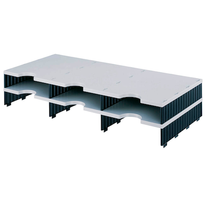 Artikelbild 2 für styro Sortierstation Styrodoc grau/schwarz mit 6 Fächer, Artikelnummer 435768