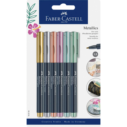 Artikelbild 15 für FABER-CASTELL Metallics Permanentmarker farbsortiert 1,5 mm, 6 St., Artikelnummer 158432