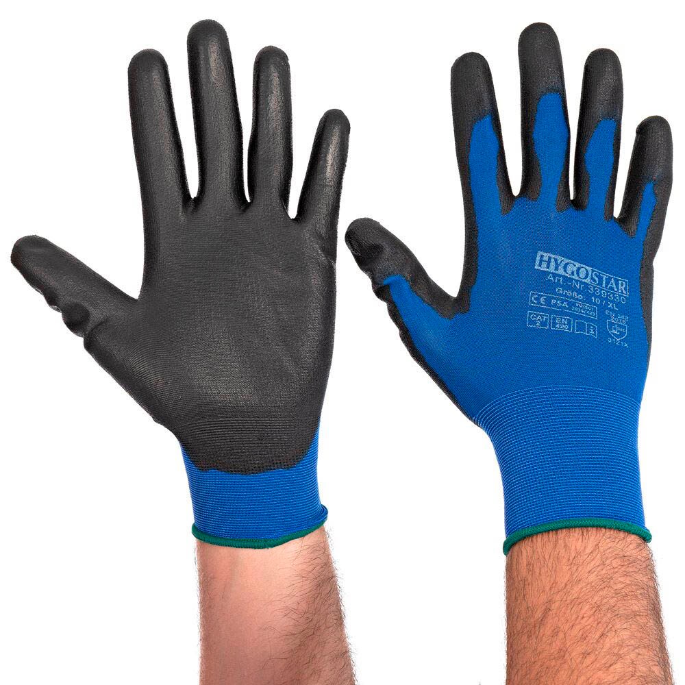 Arbeitshandschuhe mit Nitril - Beschichtung Gr. 10 blau