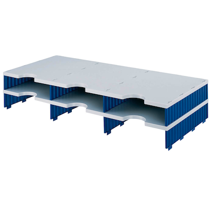 Artikelbild 2 für styro Sortierstation Styrodoc grau/blau mit 6 Fächer, Artikelnummer 435875