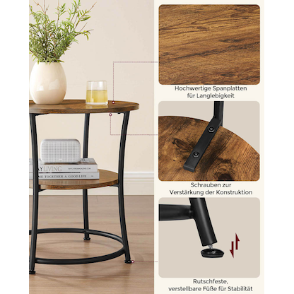 Artikelbild 7 für VASAGLE Beistelltisch braun 55,0 x 55,0 x 55,0 cm, Artikelnummer 291999