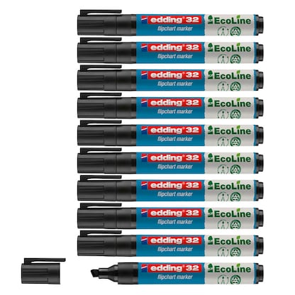 Artikelbild für edding 32 Ecoline Flipchart-Marker schwarz 1,0 - 5,0 mm, 10 St., Artikelnummer 333031