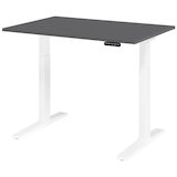 Artikelbild 1 für HAMMERBACHER XMKA12 elektrisch höhenverstellbarer Schreibtisch grafit rechteckig, C-Fuß-Gestell weiß 120,0 x 80,0 cm, Artikelnummer 380152