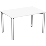 Artikelbild 1 für geramöbel Flex Schreibtisch weiß, silber rechteckig, 4-Fuß-Gestell silber 120,0 x 80,0 cm, Artikelnummer 881918