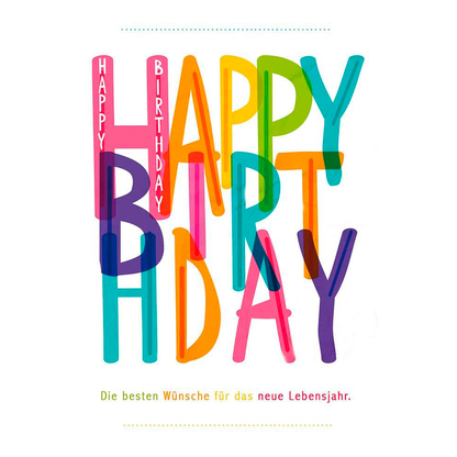 Artikelbild 2 für LUMA Geburtstagskarte Schrift bunt DIN B6, Artikelnummer 559441