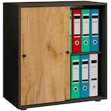 Artikelbild 1 für VCM my office Schiebetürenschrank L Lona, 919445 anthrazit, honig-eiche 1 Fachboden 70,0 x 37,0 x 74,0 cm, Artikelnummer 267896