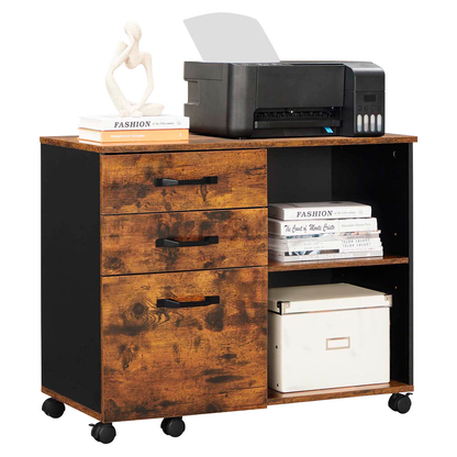 Artikelbild 5 für VASAGLE Rollcontainer braun, schwarz 3 Auszüge 80,0 x 40,0 x 66,0 cm, Artikelnummer 289676