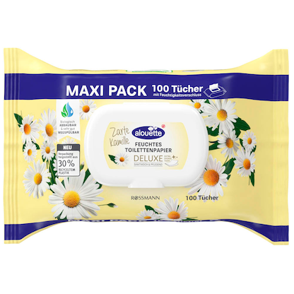 Artikelbild 23 für alouette Feuchtes Toilettenpapier Deluxe 1-lagig, 100 Tücher, Artikelnummer 631956