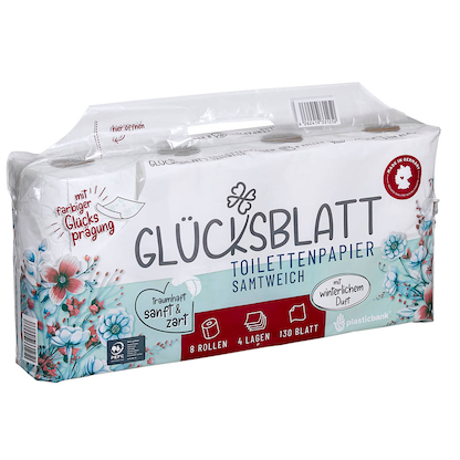 Artikelbild 2 für GLÜCKSBLATT Toilettenpapier samtweich 4-lagig, 8 Rollen, Artikelnummer 671759