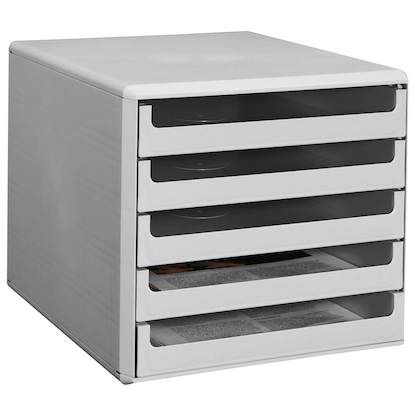 Artikelbild 3 für M&M Schubladenbox lichtgrau 30050909, DIN A4 mit 5 Schubladen, Artikelnummer 430918