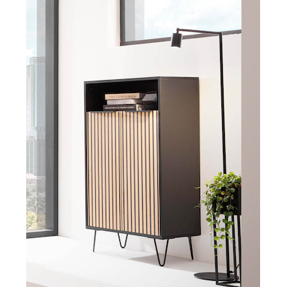 Artikelbild 7 für MÖBELPARTNER Schuhschrank Hank, 157162 schwarz, Akustikoptik 60,2 x 33,1 x 107,09 cm, Artikelnummer 255168