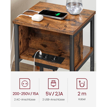 Artikelbild 7 für VASAGLE Beistelltisch braun 34,0 x 30,0 x 58,0 cm, Artikelnummer 290399