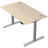 Artikelbild 1 für Kerkmann Move 2 Plus elektrisch höhenverstellbarer Schreibtisch ahorn rechteckig, T-Fuß-Gestell silber 140,0 x 80,0 cm, Artikelnummer 519738