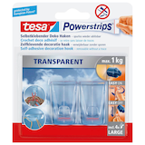Artikelbild 1 für tesa Powerstrips TRANSPARENT Klebehaken für max. 1,0 kg 2,7 x 4,5 cm, 2 St., Artikelnummer 252181