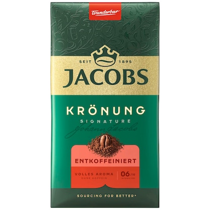 Artikelbild 2 für JACOBS KRÖNUNG SIGNATURE ENTKOFFEINIERT Kaffee, gemahlen, Arabica- und Robustabohnen 500,0 g, Artikelnummer 393247