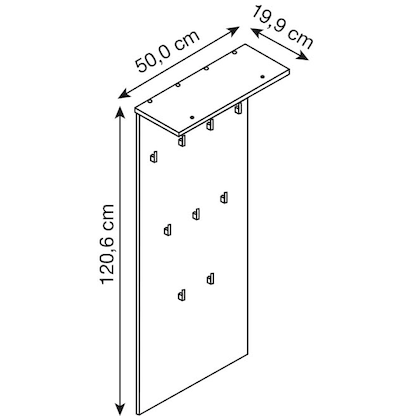 Artikelbild 2 für MÖBELPARTNER Wandgarderobe Kent 151442 grün Holz 9 Haken 50,0 x 120,6 cm, Artikelnummer 785901