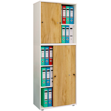 Artikelbild 1 für VCM my office Schiebetürenschrank XXL Lona, 919600 honig-eiche, weiß 3 Fachböden 70,0 x 37,0 x 183,0 cm, Artikelnummer 268126