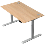 Artikelbild 1 für Kerkmann Move 2 Plus elektrisch höhenverstellbarer Schreibtisch eiche hell rechteckig, T-Fuß-Gestell silber 140,0 x 80,0 cm, Artikelnummer 519938