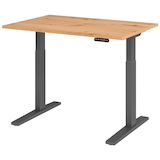 Artikelbild 1 für HAMMERBACHER XMKA12 elektrisch höhenverstellbarer Schreibtisch asteiche rechteckig, C-Fuß-Gestell grau 120,0 x 80,0 cm, Artikelnummer 594691