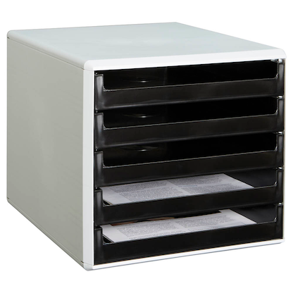 Artikelbild 2 für M&M Schubladenbox schwarz 30050901, DIN A4 mit 5 Schubladen, Artikelnummer 705178