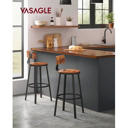 Artikelbild 3 für 2 VASAGLE Barhocker LBC026B01V2 braun, Artikelnummer 289516