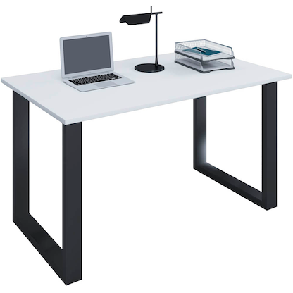 Artikelbild für VCM my office Lona Schreibtisch weiß rechteckig, U-Fuß-Gestell schwarz 80,0 x 50,0 cm, Artikelnummer 905404