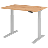Artikelbild 1 für HAMMERBACHER XMKA12 elektrisch höhenverstellbarer Schreibtisch asteiche rechteckig, C-Fuß-Gestell silber 120,0 x 80,0 cm, Artikelnummer 253668
