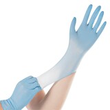 Artikelbild 1 für HYGOSTAR unisex Einmalhandschuhe SAFE SUPER STRETCH blau Größe M, 100 St., Artikelnummer 587752