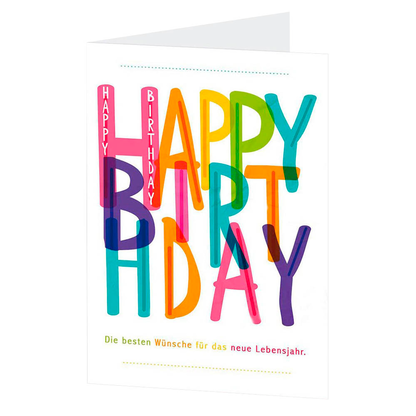 Artikelbild für LUMA Geburtstagskarte Schrift bunt DIN B6, Artikelnummer 559441