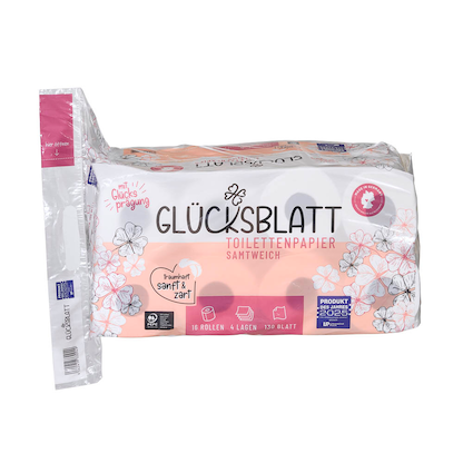 Artikelbild 3 für GLÜCKSBLATT Toilettenpapier samtweich 4-lagig, 16 Rollen, Artikelnummer 671729