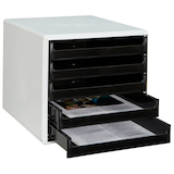 Artikelbild 1 für M&M Schubladenbox schwarz 30050901, DIN A4 mit 5 Schubladen, Artikelnummer 705178