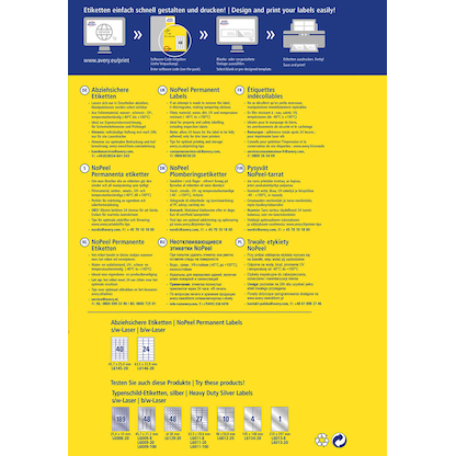 Artikelbild 3 für 800 AVERY Zweckform abziehsichere Folienetiketten L6145-20 weiß 45,7 x 25,4 mm, Artikelnummer 896928