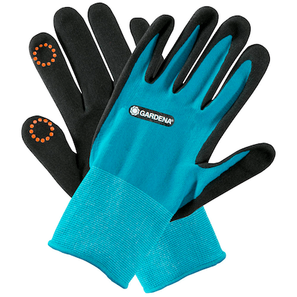 Artikelbild für GARDENA Gartenhandschuhe 42% Polyester, 55% Nitril, 3% Elasthan, Nitrilbeschichtung der Handflächen blau Größe 9, 1 Paar, Artikelnummer 213219