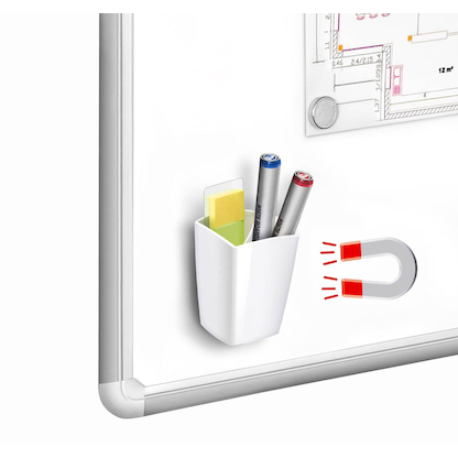 Artikelbild 1 für cep magnetischer Stiftehalter weiß Polystyrol 2 Fächer 7,8 x 7,4 x 9,5 cm, Artikelnummer 260260