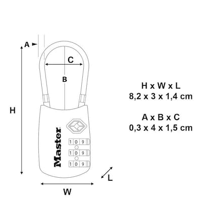 Artikelbild 3 für Master Lock® Gepäckschloss 4688EURD farbsortiert, Artikelnummer 727513